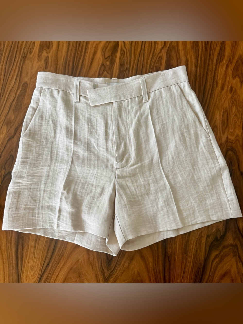 Zadig & Voltaire Tailored Linen Blend Shorts – Faint Blush Pink Size EU 34/US 2